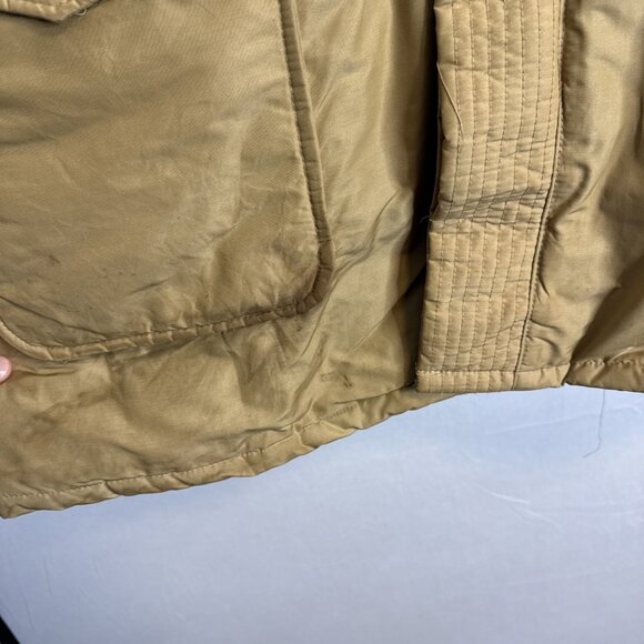 Vintage Sears Down Parka 70s Tan Duck Down Fur Hood Arctic Winter Coat 50 - Picture 8 of 8